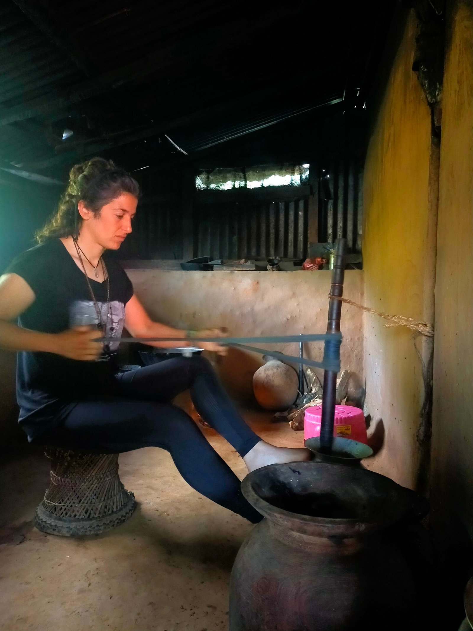 Volunteer experiencing village life