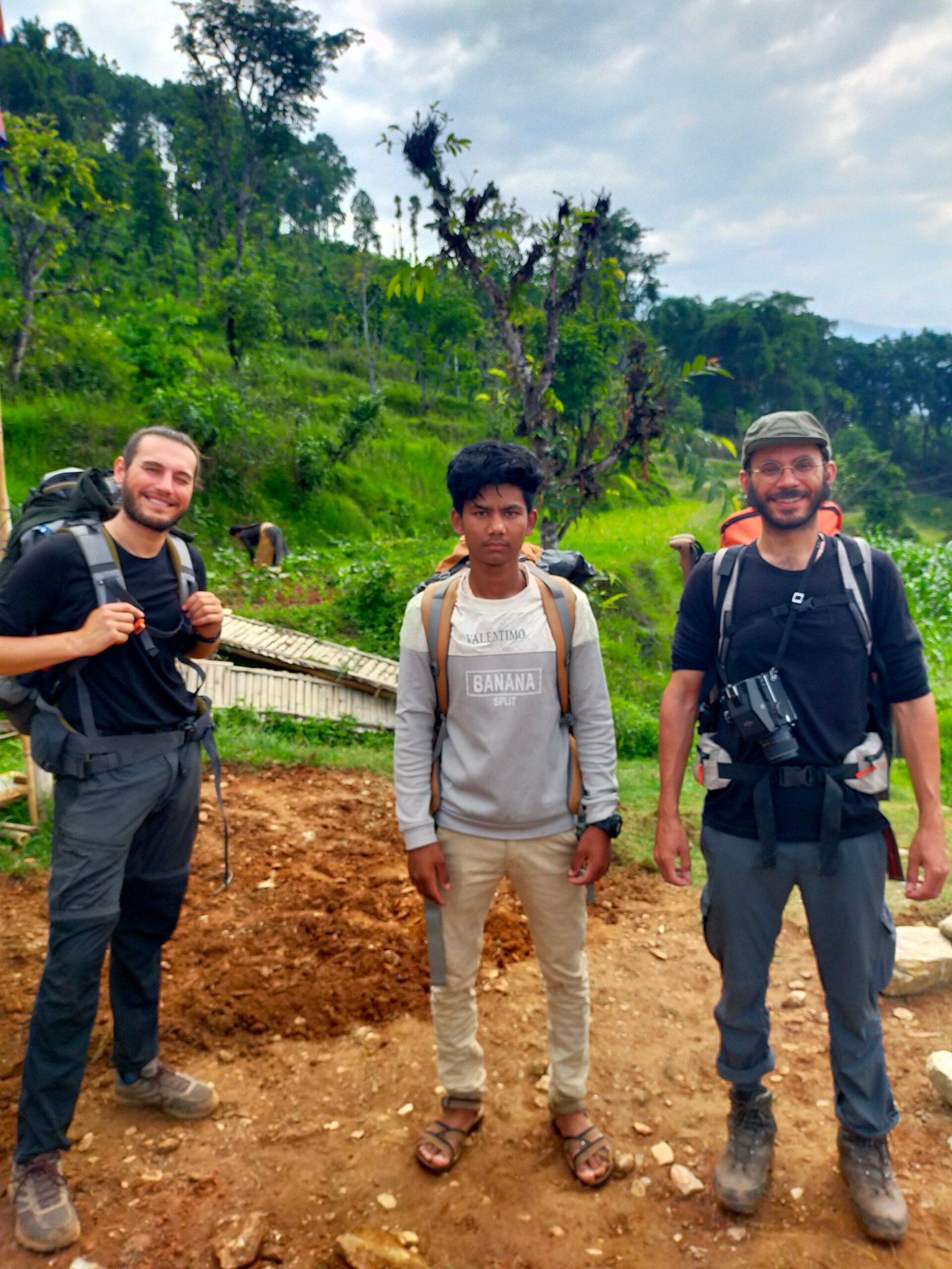 Volunteers trekking to Saldum